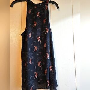 Torrid Black Sheer Cami with Tiger Print & Tie In Back - Size 3